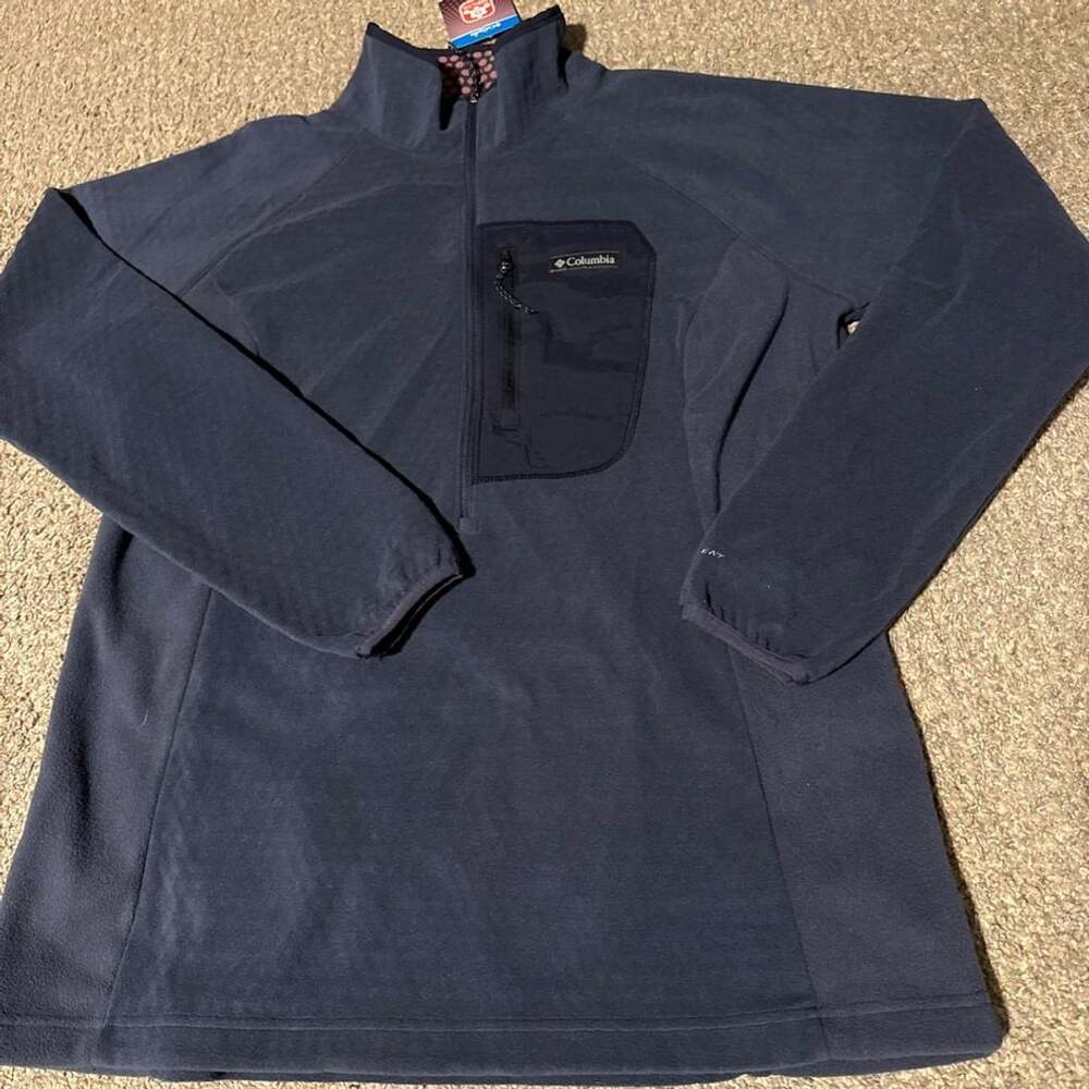 Columbia Fleece Pullover Size XL Navy Blue Half Zip Jacket New